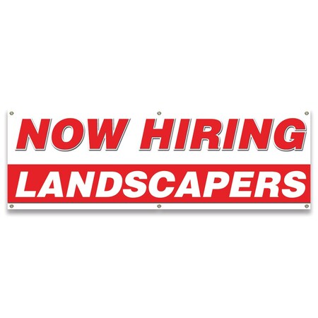 Signmission Now Hiring Landscapers Banner Apply Inside Accepting Application Single Sided B-72-30266